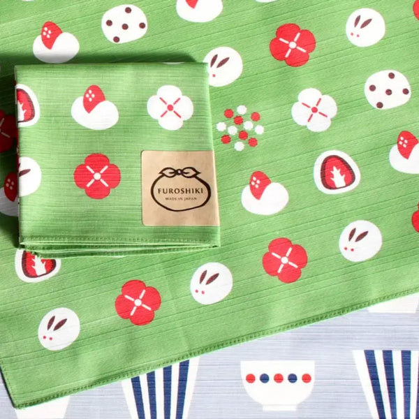 ふろしき 和菓子 緑 綿風呂敷 50cm