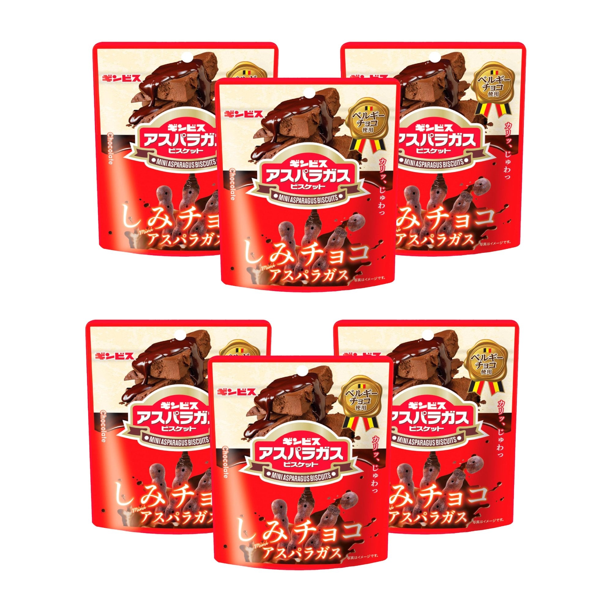 ギンビス アスパラガスチョコレート ミニアスパラガス型ビスケット（6個入り）