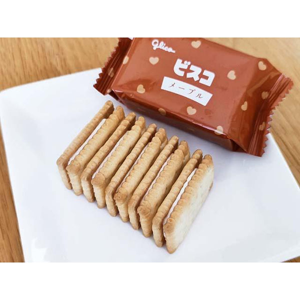 グリコ ビスコ メープルシロップ風味クリームサンドビスケット 15枚入り（5個パック）