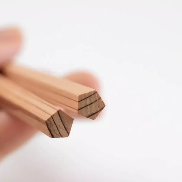 手作り五角箸 無漂白 天然レッドシダー 22.5cm