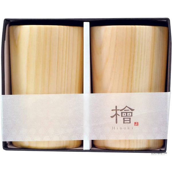 手作り木製ビールカップ ヒノキビールグラス 160ml (2個セット)
