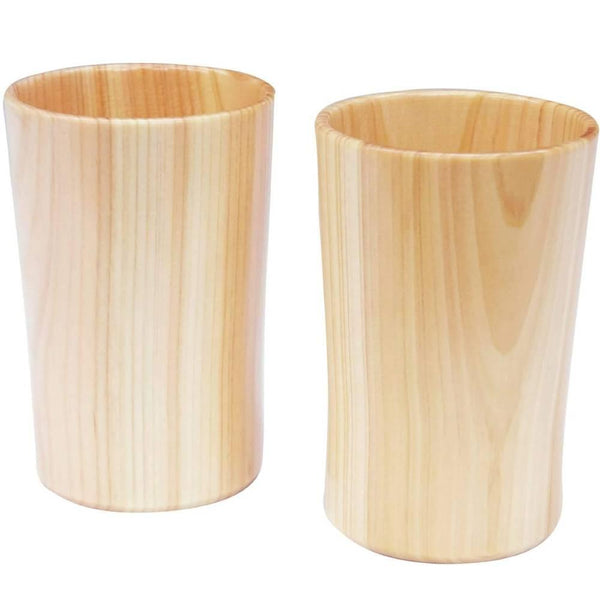 手作り木製ビールカップ ヒノキビールグラス 160ml (2個セット)