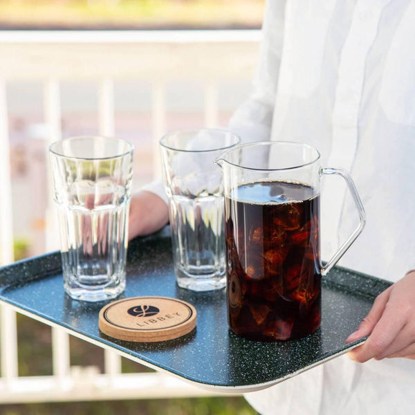 手作り石風紀州漆器トレー 滑り止め 紺