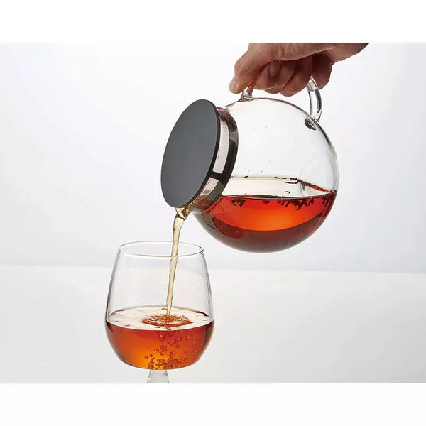ハリオ ジャンピングリーフ 透明ガラスティーポット ストレーナー付き 蓋付き 600ml