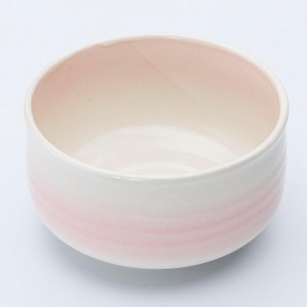 ハサミ磁器 抹茶碗 ピンク 木箱付き