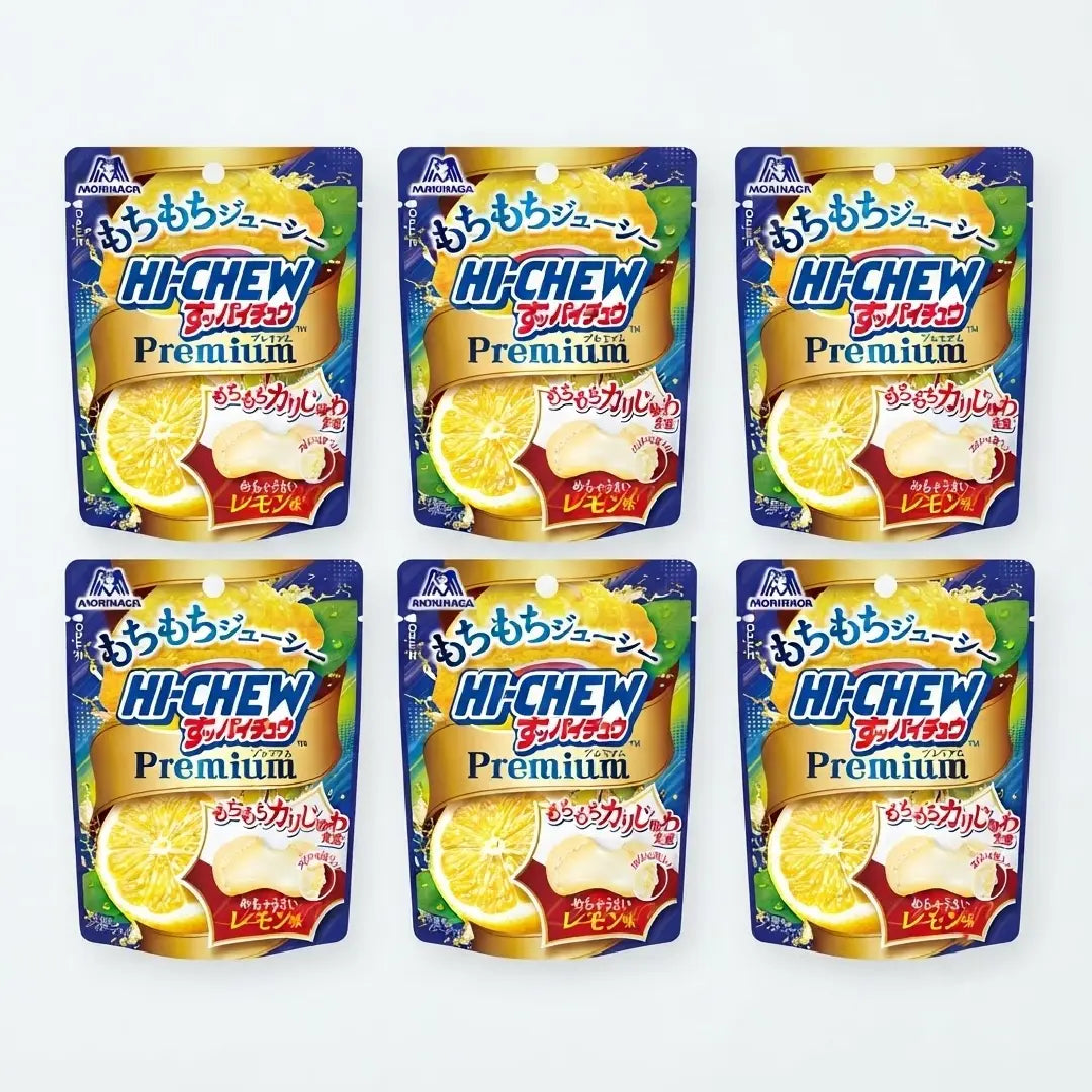 ハイチュー プレミアム サワーレモン ソフトでモチモチしたキャンディ カリカリのクリスタル入り 32g（6個入り）