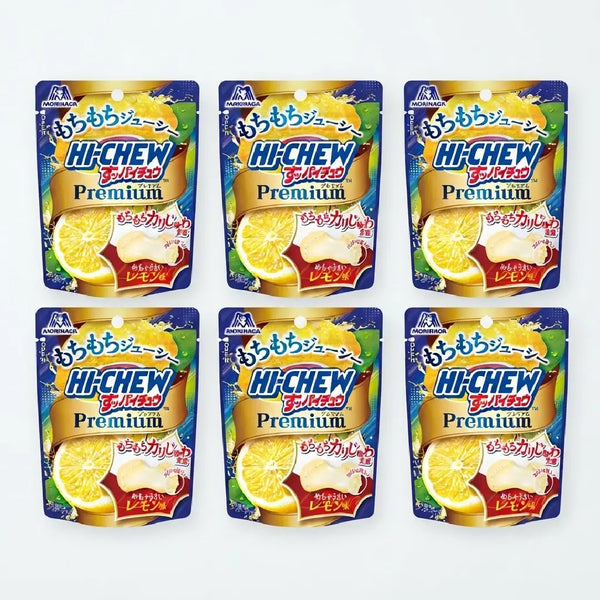 ハイチュー プレミアム サワーレモン ソフトでモチモチしたキャンディ カリカリのクリスタル入り 32g（6個入り）