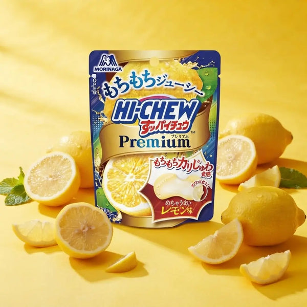ハイチュー プレミアム サワーレモン ソフトでモチモチしたキャンディ カリカリのクリスタル入り 32g（6個入り）