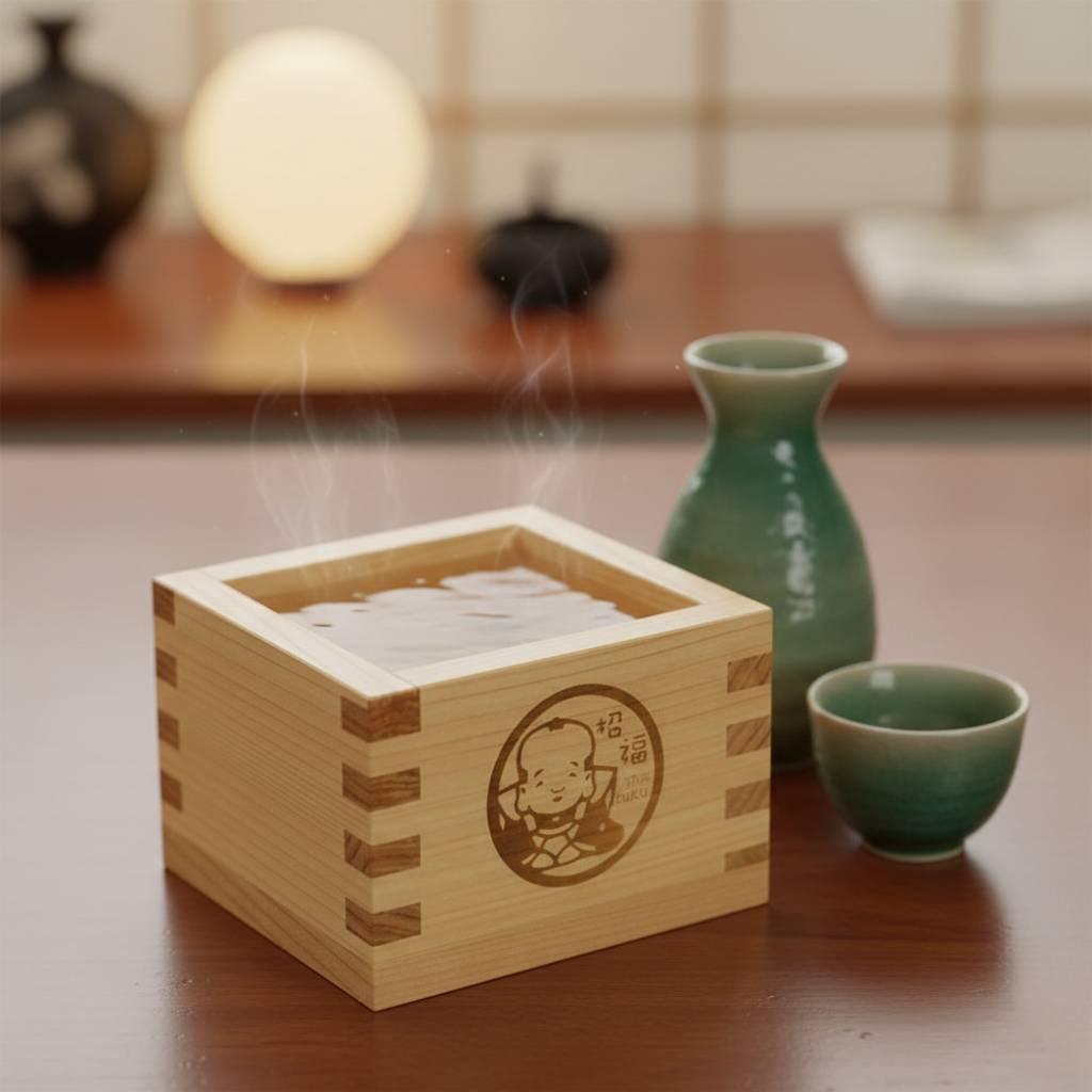 ひのき枡 桧 木製 酒器 縁起物 キャラクターデザイン