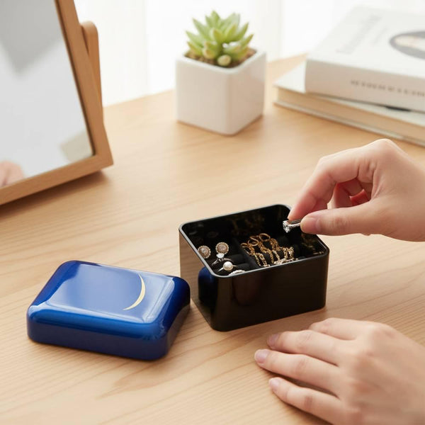 インディゴブルー塗小物ケース 仙台三日月デザイン