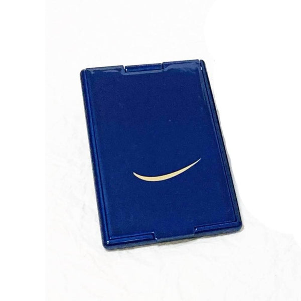 藍漆塗り三日月模様スタンドミラー