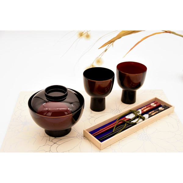 井助 乾漆箸 木箱入り うさぎ柄 (2膳セット)