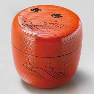 棗伊助作 漆塗茶筒