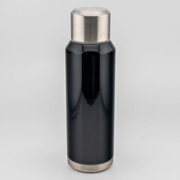 Isuke 再利用可能 スリム スタイリッシュ スチール ウォーターボトル ブラックラッカー 300ml