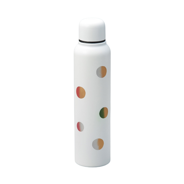 イスケ 再利用可能スリムウォーターボトル スタイリッシュカラー ドット柄 350ml