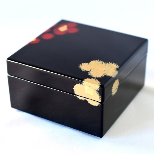 井助 漆器小物ジュエリーボックス 赤金花文様
