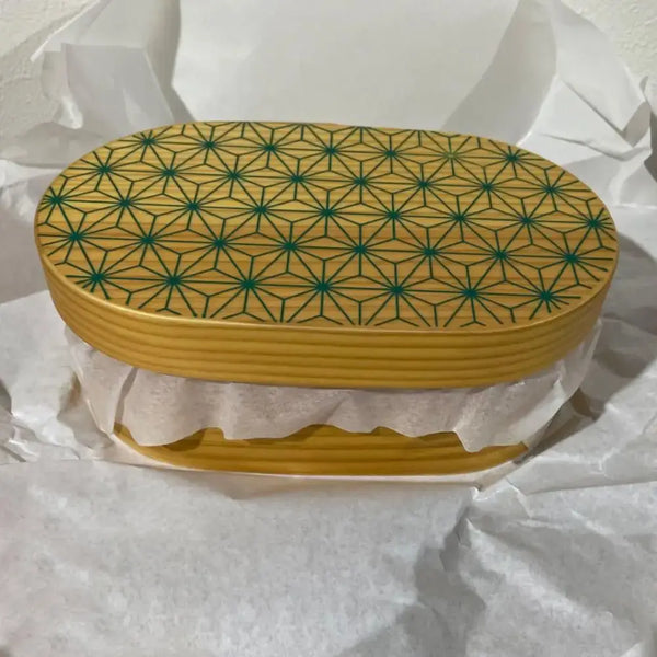 伊助 木製弁当箱 あさの葉柄