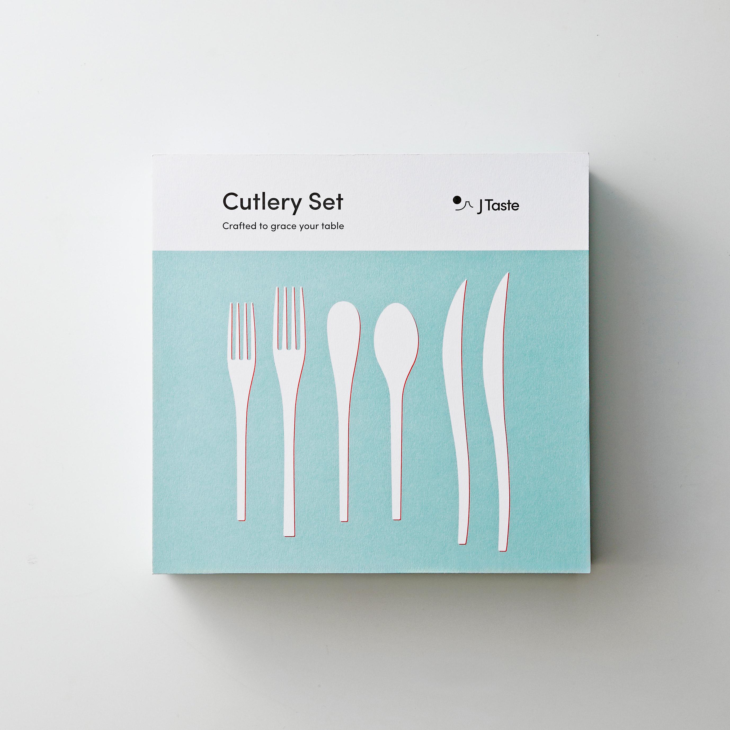 J Taste ステンレスカトラリーセット すっきりフラットウェア6種24点セット