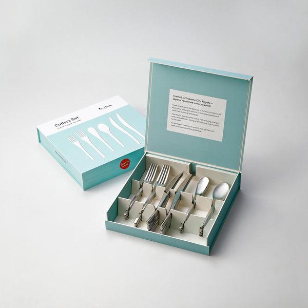 J Taste ステンレスカトラリーセット すっきりフラットウェア6種24点セット