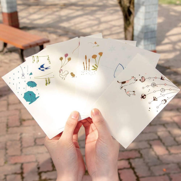 1月 箔押しポストカード 猫デザイン