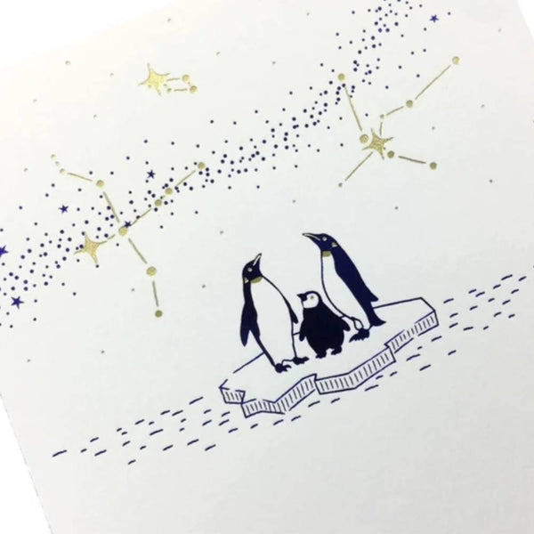 7月 季節の箔押しポストカード 星降る夜のデザイン