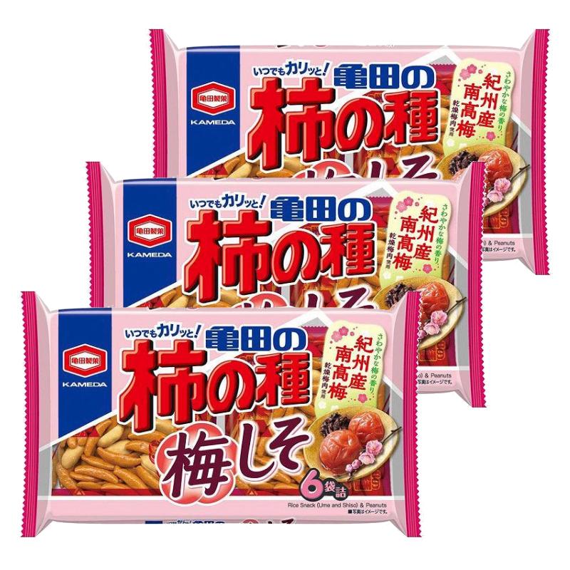 亀田製菓 柿の種 梅しそ ピーナッツ入りせんべい 164g 3袋