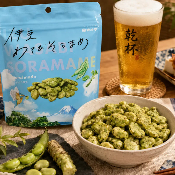 カメヤ 伊豆わさびそら豆 本わさび使用 50g 3袋入り