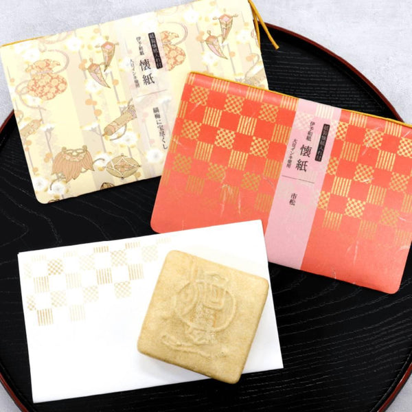上磯きもの市松模様懐紙伊予和紙＆ケースセット