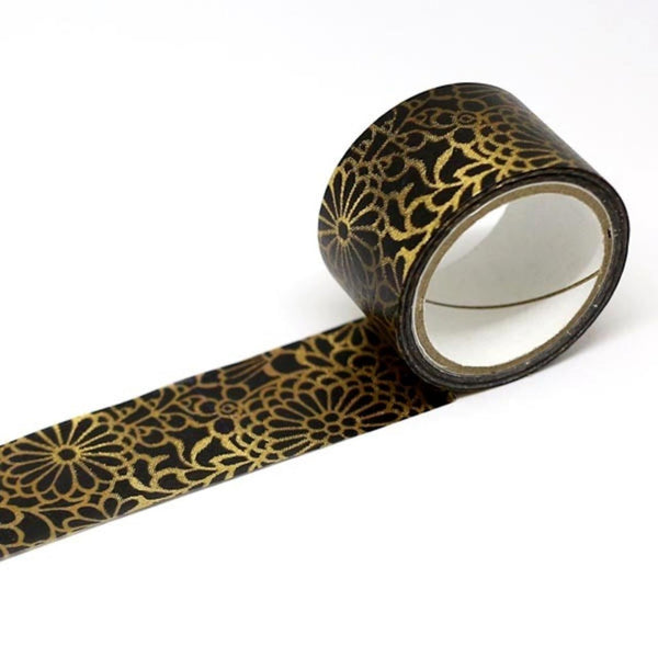 かみいそ 着物和紙テープ 金彩菊文様マスキングテープ