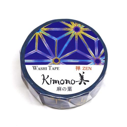 かみいそ 着物和紙テープ 麻の葉模様 マスキングテープ