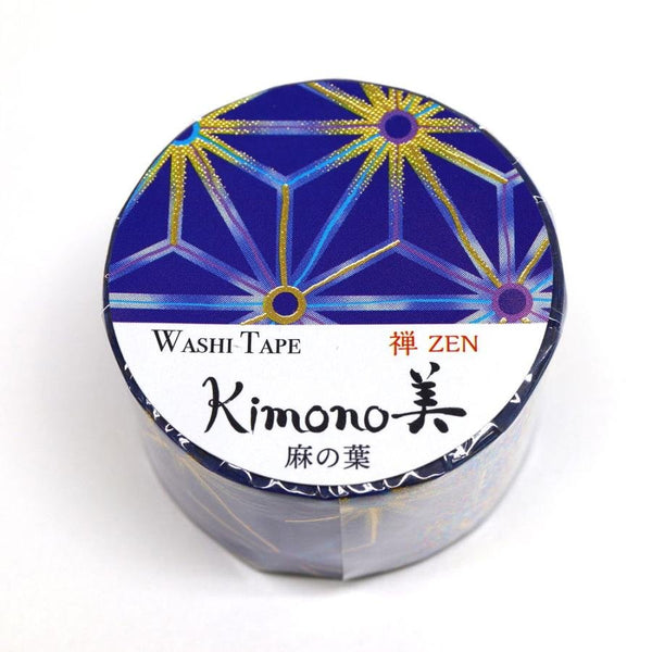 かみいそ 着物和紙テープ 麻の葉模様 マスキングテープ