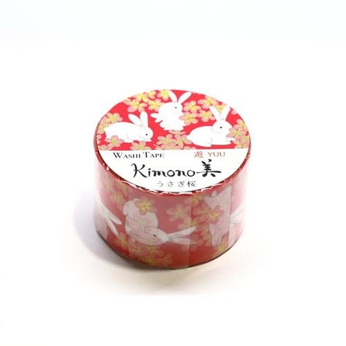 上磯着物和紙テープ うさぎ桜柄マスキングテープ