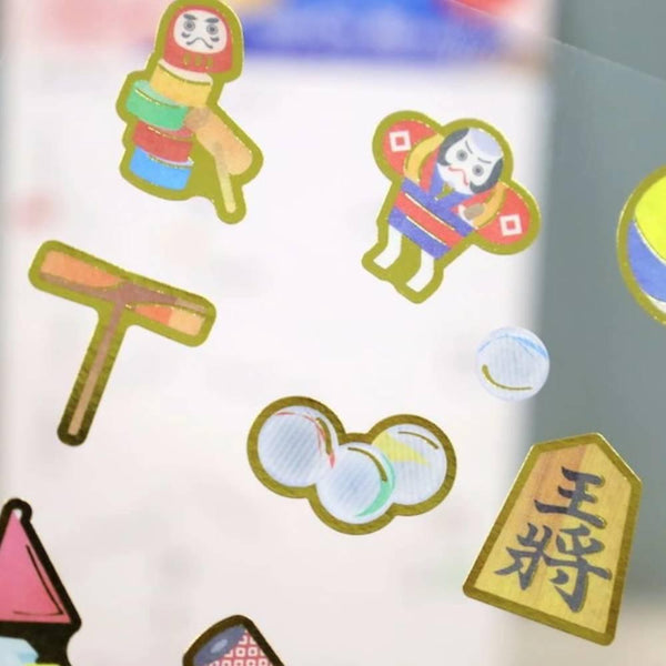 上磯 日本シール 懐かしい日本のおもちゃ柄 1シート