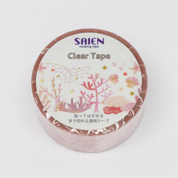 紙磯彩苑 和紙テープ ピンク珊瑚柄 金箔テープ付き 20mm
