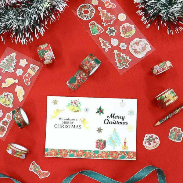 紙磯和紙マスキングセット クリスマスステッカー アソート 1枚
