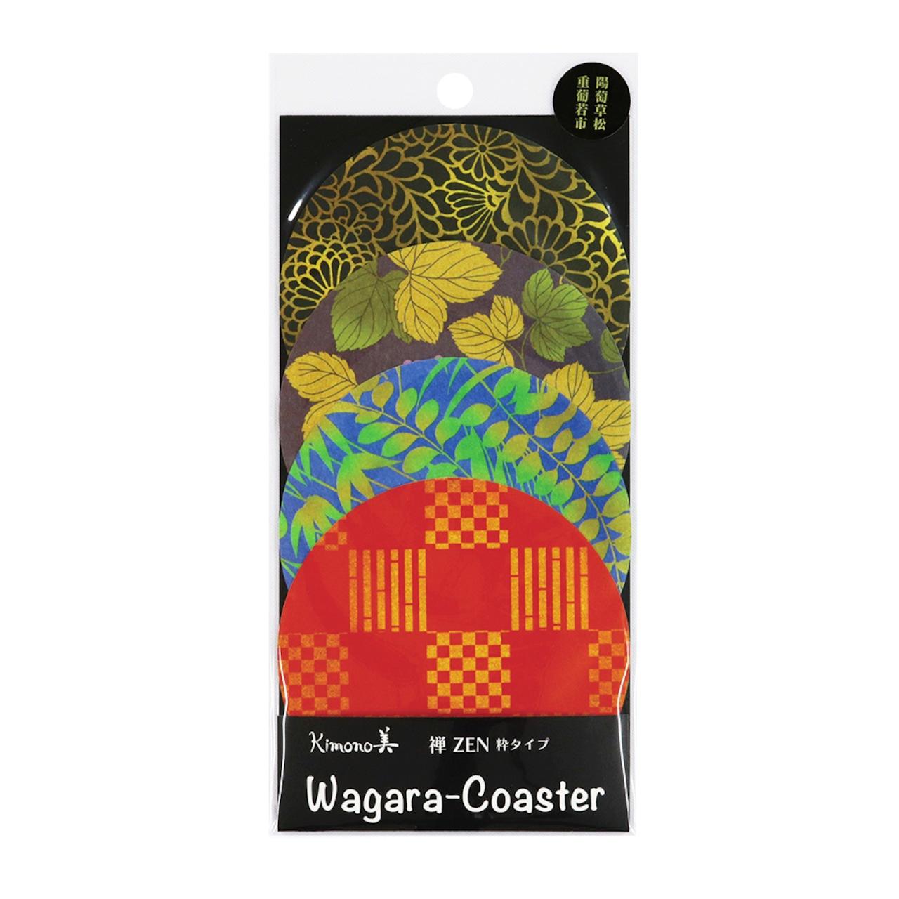 神磯禅 和柄 ラウンドコースター アソートカラー (4枚セット)