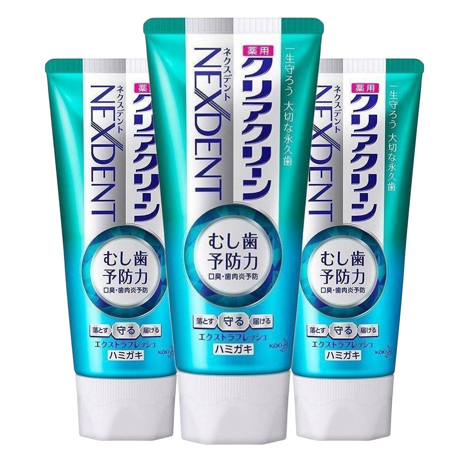 花王 クリアクリーン ネクスデント 歯磨き粉 エクストラフレッシュ 120g×3本