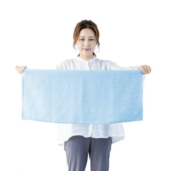 カワック 速乾吸水ソフトフェイスタオル ブルー 34×80cm