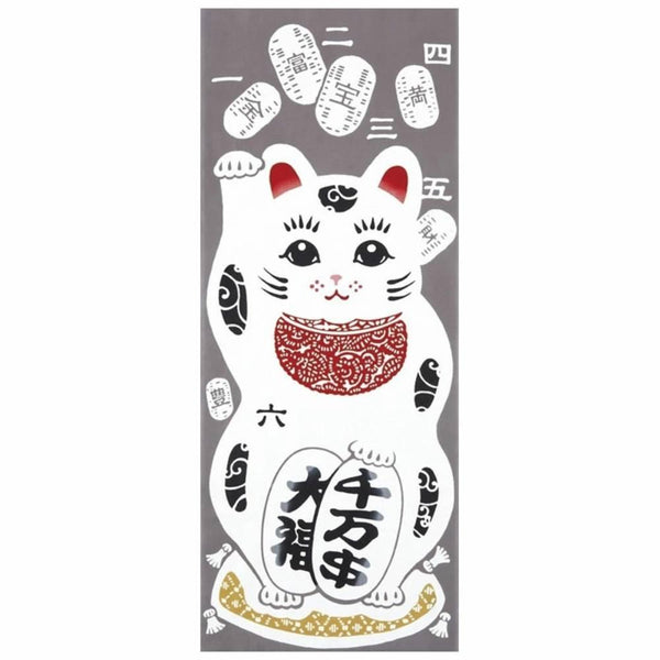 ケネマ手ぬぐい 招き猫 招き猫 伝統手染め布
