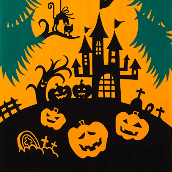 ケネマ・テヌグイ・タオル ハロウィン風風船柄 伝統的手染めコットン布