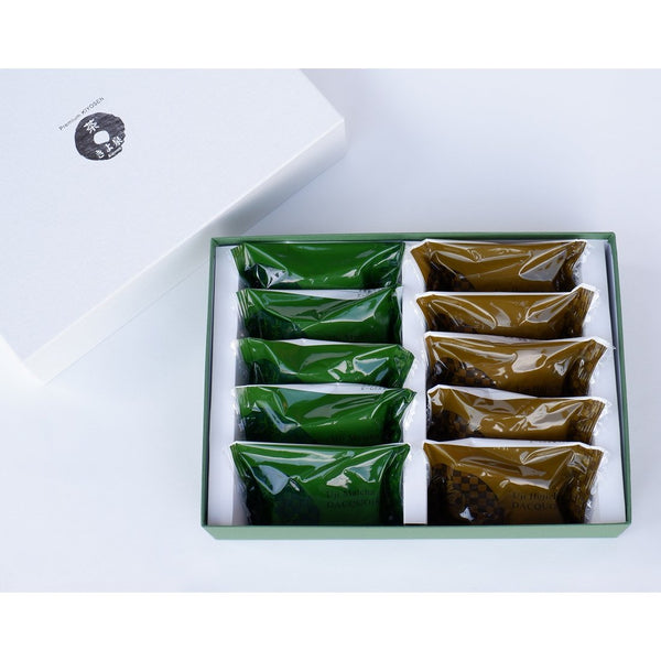清泉ダックワーズ 宇治抹茶＆ほうじ茶小麦不使用ケーキ詰め合わせ 10個入