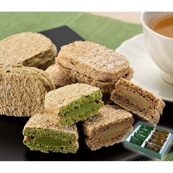 清泉ダックワーズ 宇治抹茶＆ほうじ茶小麦不使用ケーキ詰め合わせ 10個入
