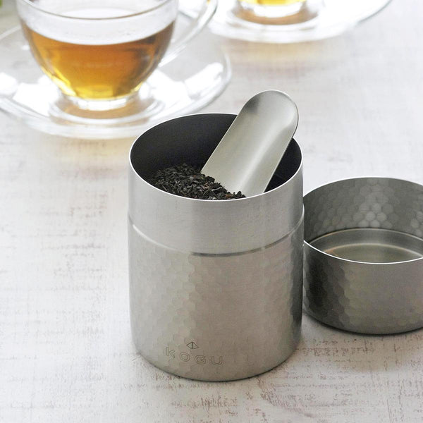 Kogu ステンレス製 茶筒 おしゃれ 茶道用 10.8cm