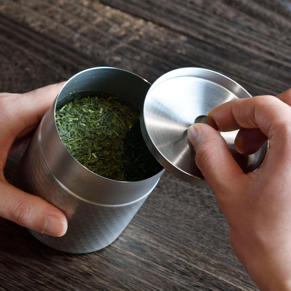 Kogu ステンレス製 茶筒 おしゃれ 茶道用 10.8cm
