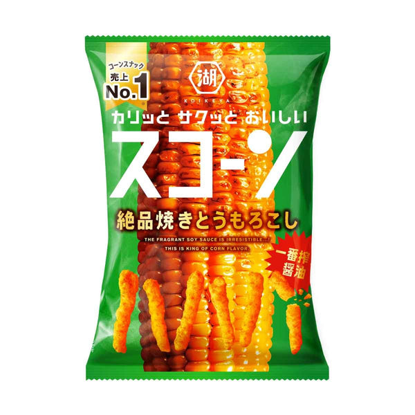 湖池屋 スコーン しょうゆ味 焼きとうもろこし風味 クリスピーコーンパフ 73g (3個パック)