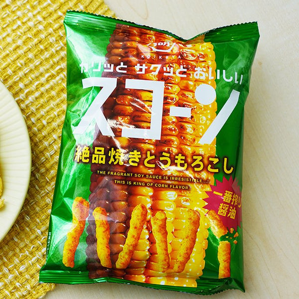 湖池屋 スコーン しょうゆ味 焼きとうもろこし風味 クリスピーコーンパフ 73g (3個パック)