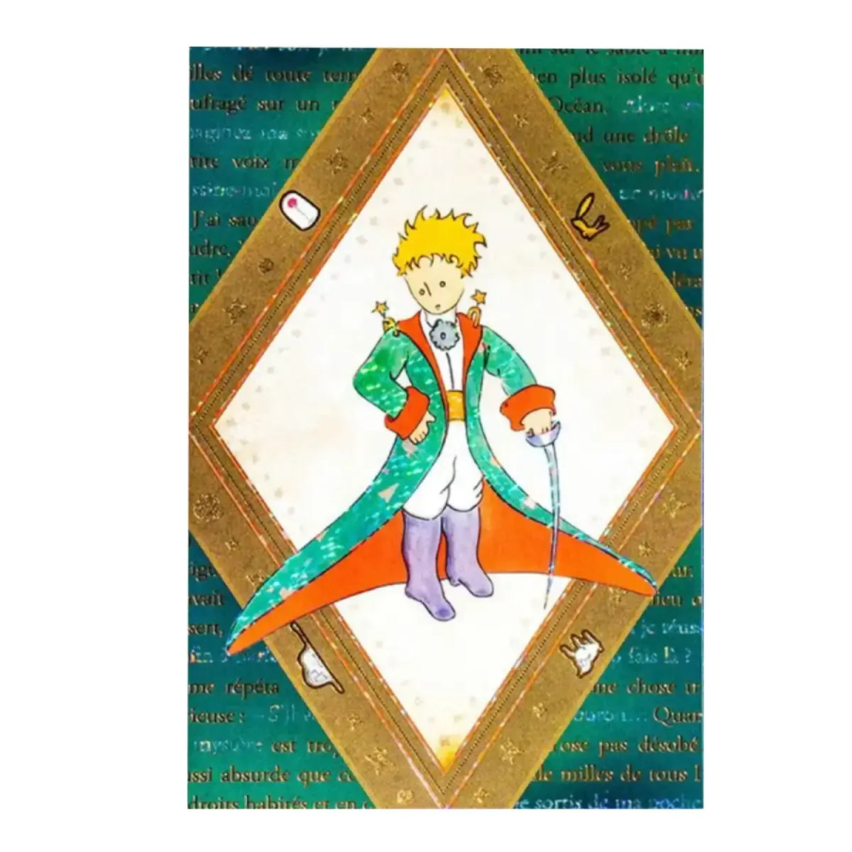 Le Petit Prince ゴールド箔押しポストカード 星の王子さまデザイン