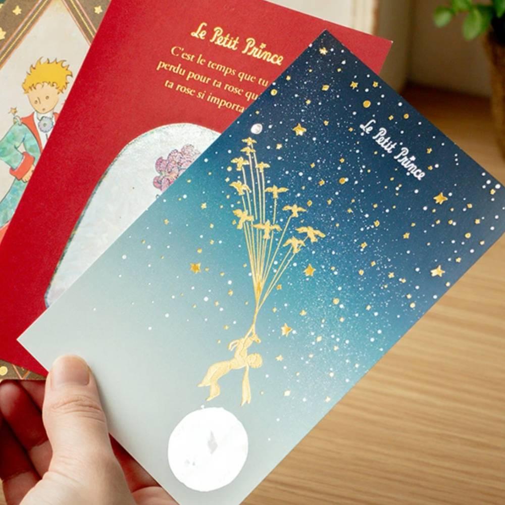 星の王子さま ポストカード 箔押し 渡り鳥 星空デザイン