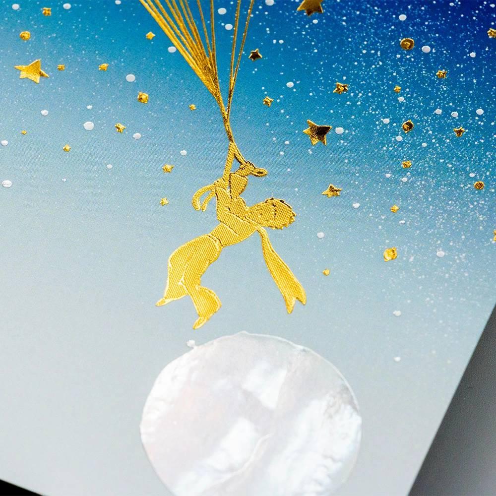 星の王子さま ポストカード 箔押し 渡り鳥 星空デザイン