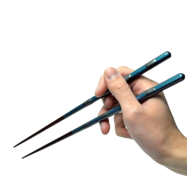 長い木製箸 食洗機対応 エレガント ディープブルー 26cm